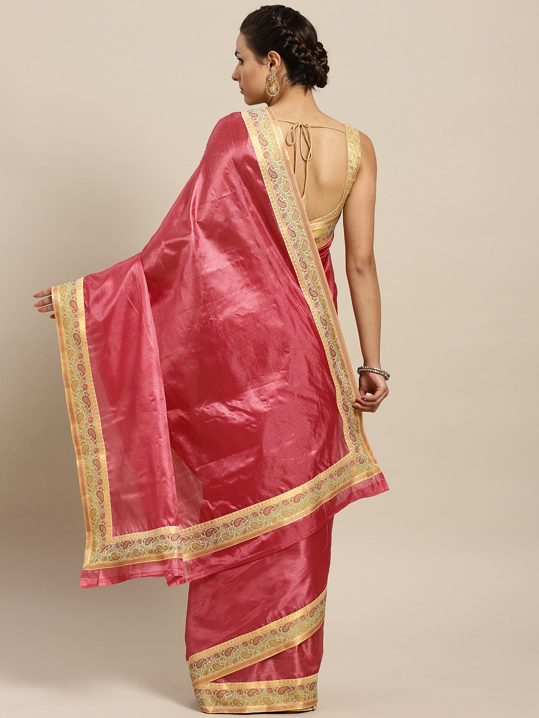 Tussar Silk Banarasi Saree with Meenakari Pattern Border