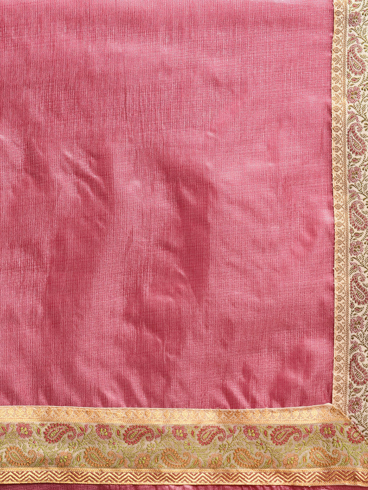 Tussar Silk Banarasi Saree with Meenakari Pattern Border