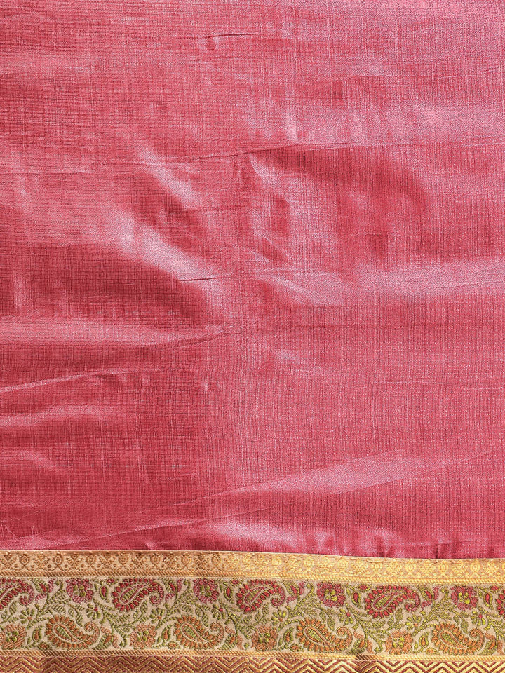 Tussar Silk Banarasi Saree with Meenakari Pattern Border