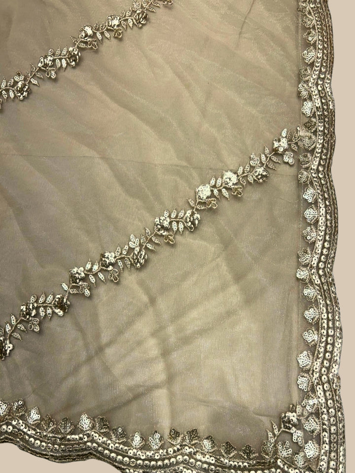Heavy Resham Embroidered & Sequin Bling Net Lehenga with Waist Belt Cut-out Blouse