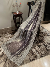 Elegant Grey Organza Saree