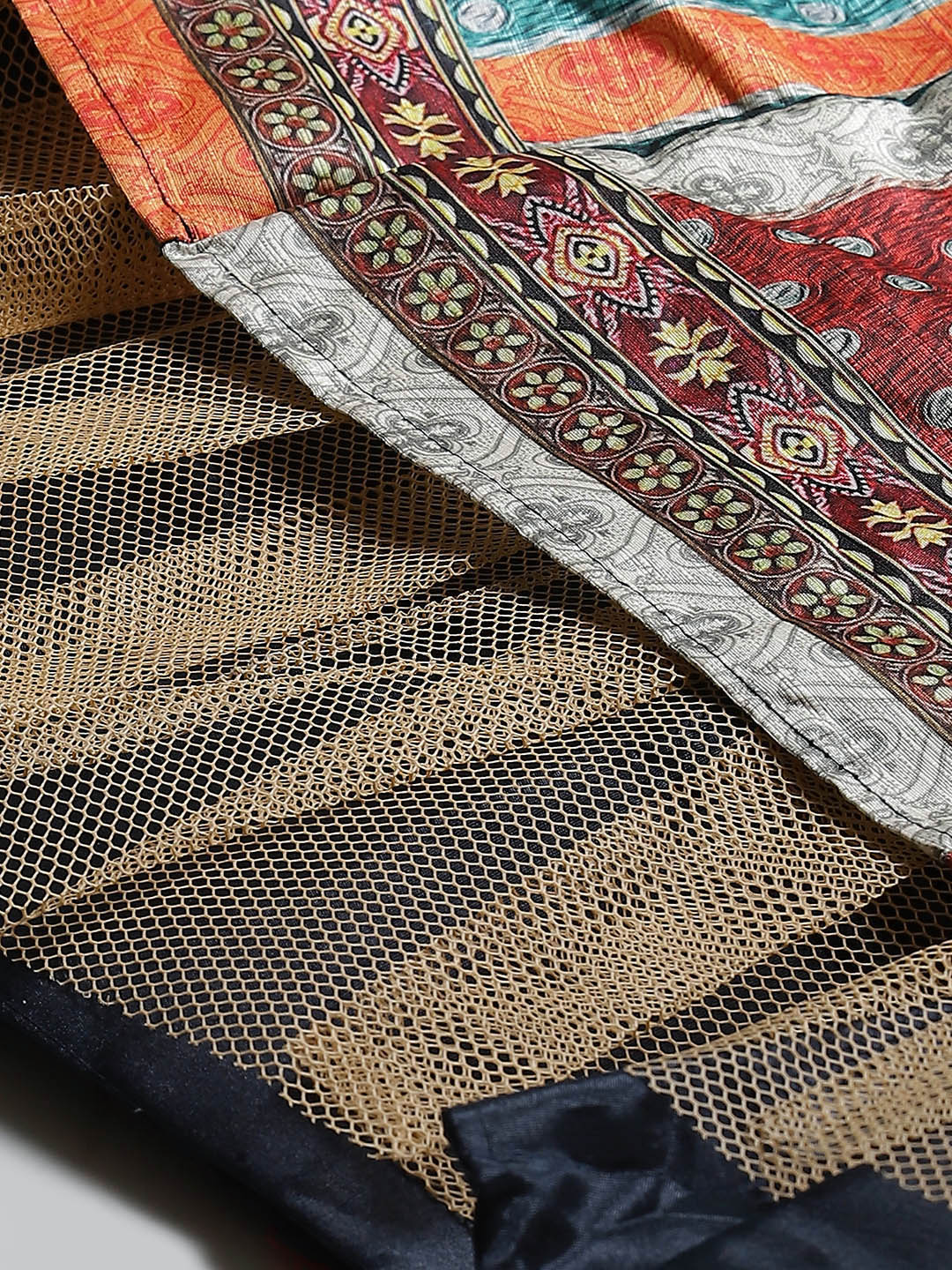 Made to Measure Bohemian Digital Printed Cocktail Embellished Gown with Net Dupatta