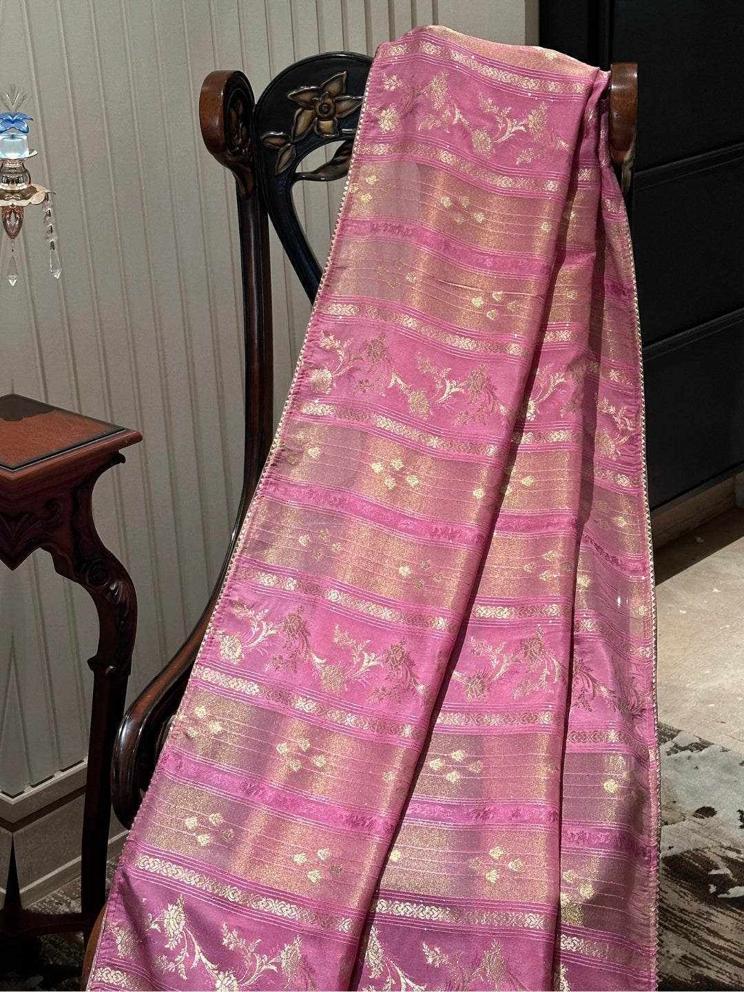 Graceful Pink Silk Saree