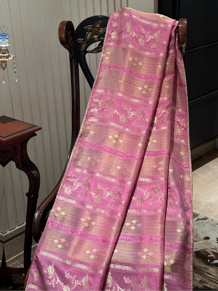 Graceful Pink Silk Saree