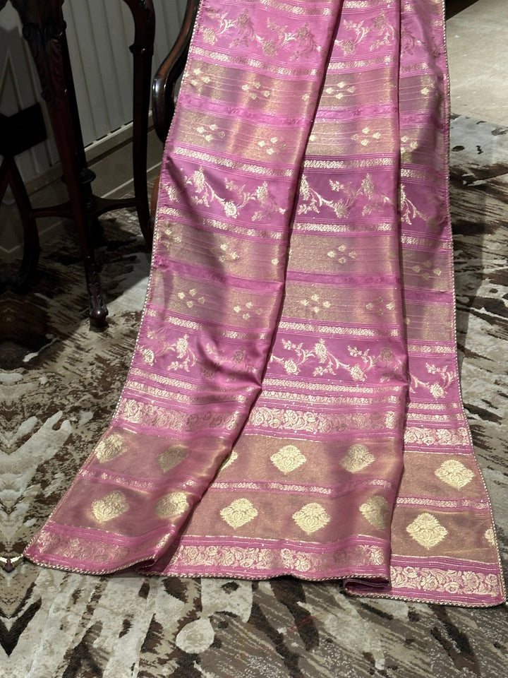 Graceful Pink Silk Saree