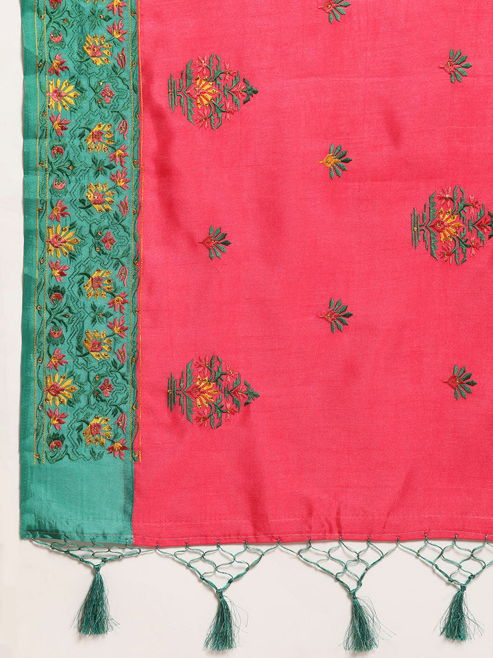 Tussar Banarasi Silk saree with Katha Embroidery