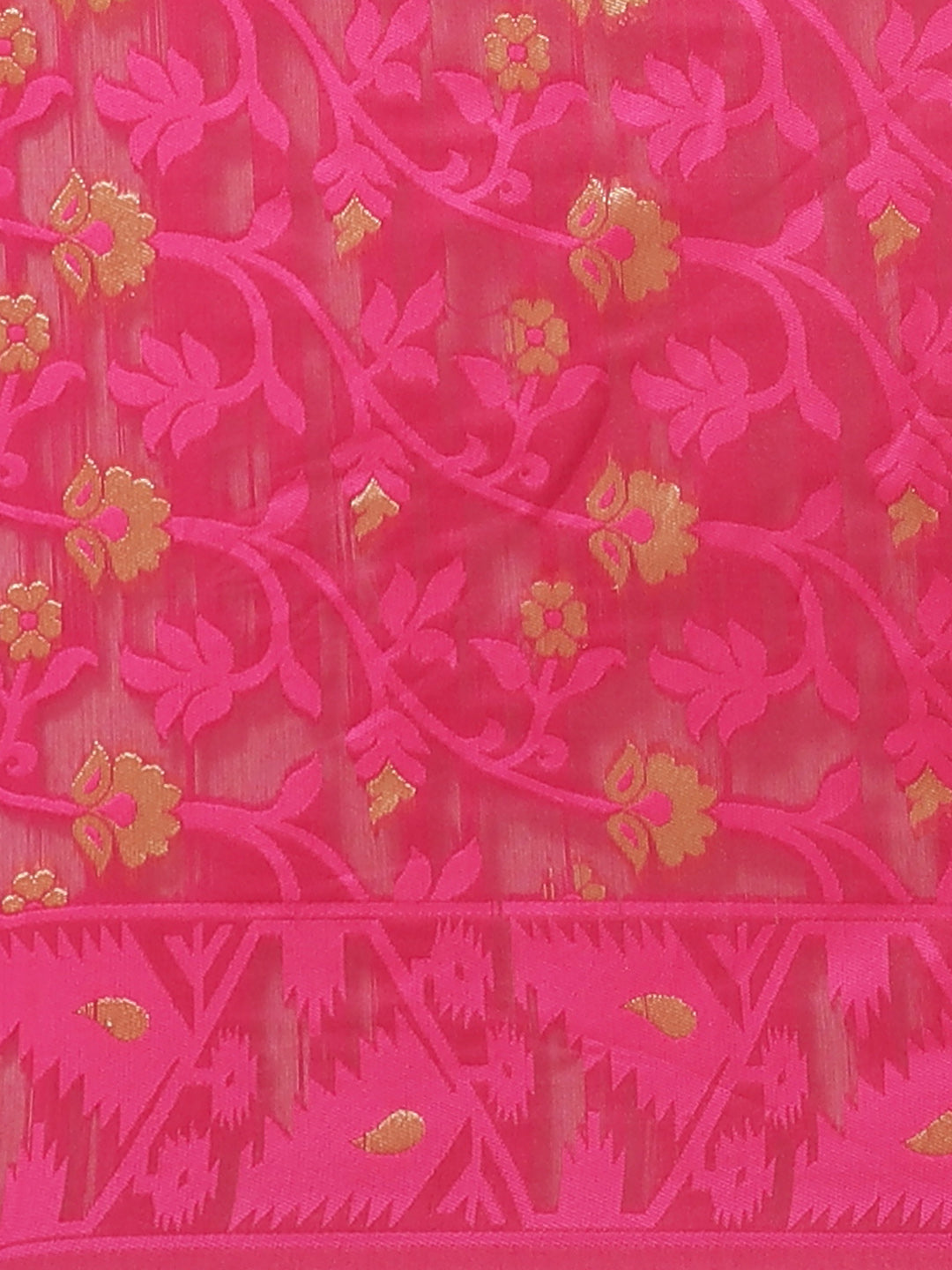 Handloom Chanderi Saree with Abstract woven pattern and Gold Zari weaving