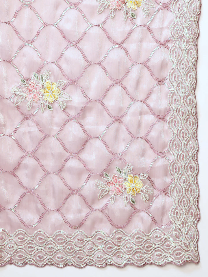 Floral Resham Embroidered & Sequence Embellished Saree