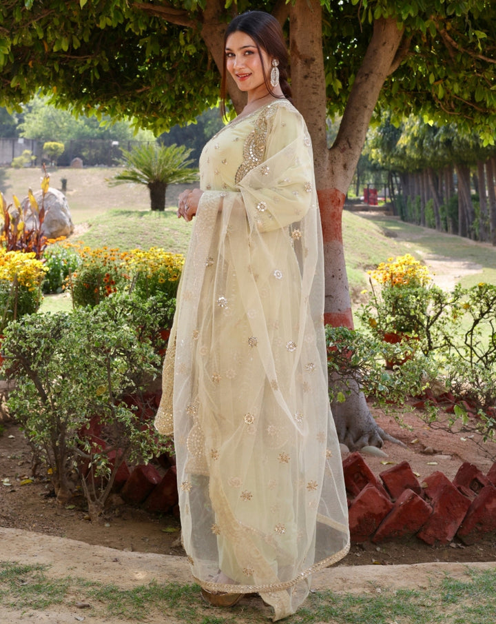 Gota Patti Embroidery Georgette Kurta Patiala with Embellished Dupatta