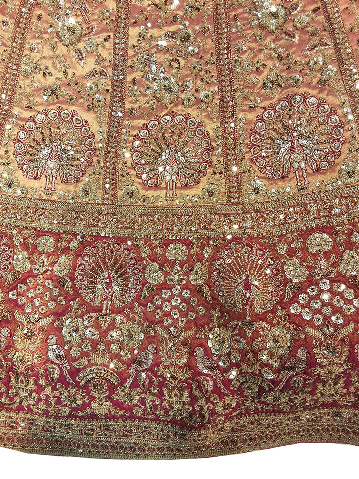 Mustard Gold Bridal Heavy Embroidered Lehenga Choli Set with Net Dupatta