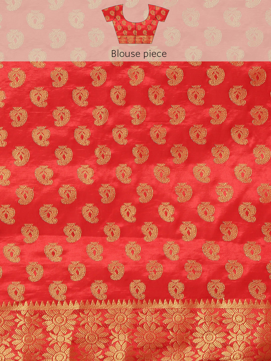 Yellow to Red Ombre Banarasi Georgette Saree With Contrast Blouse