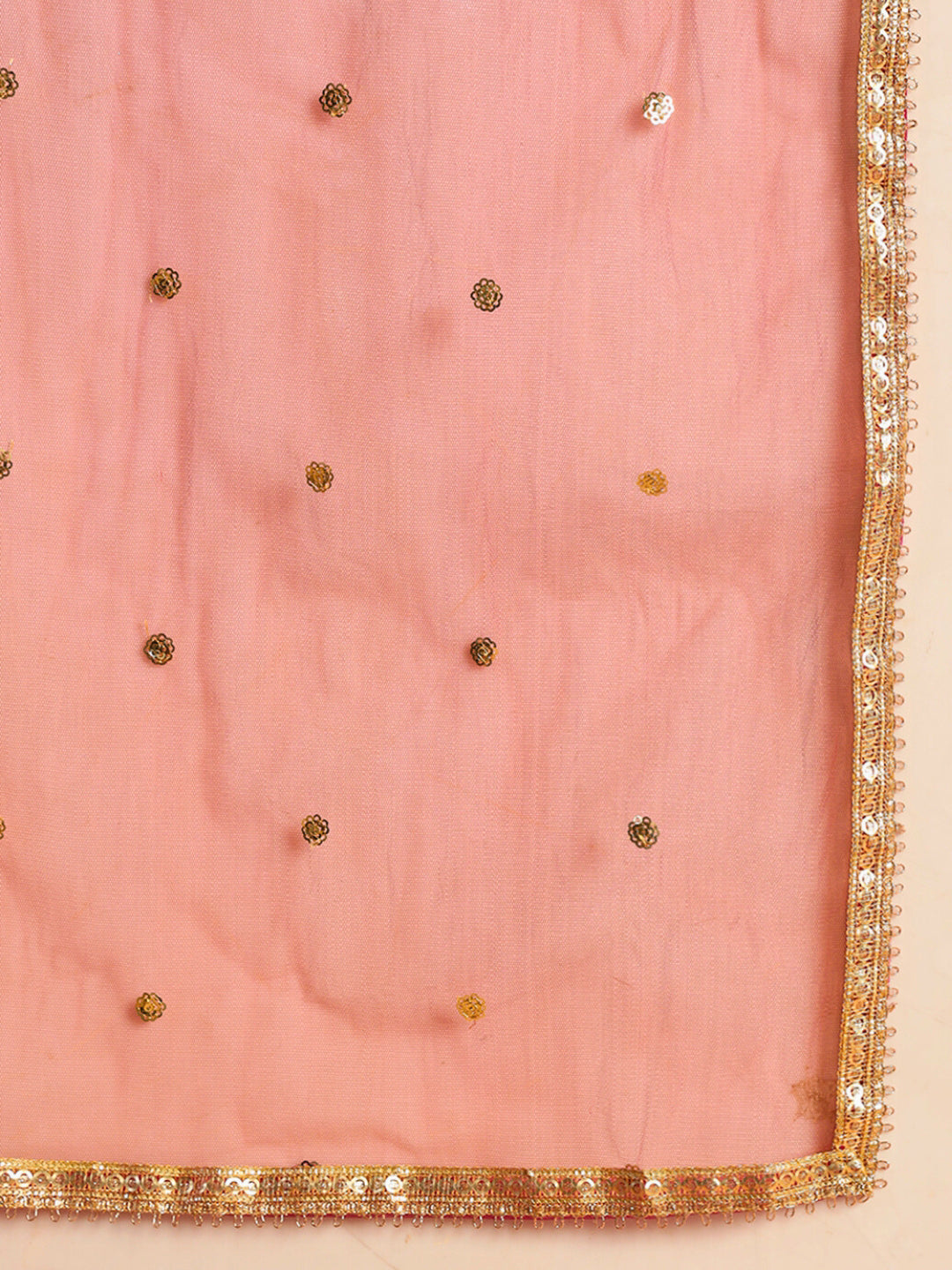 Digital Ombre Floral Print Kurta Set with Tasseled Hemline and Pearl Embellishments