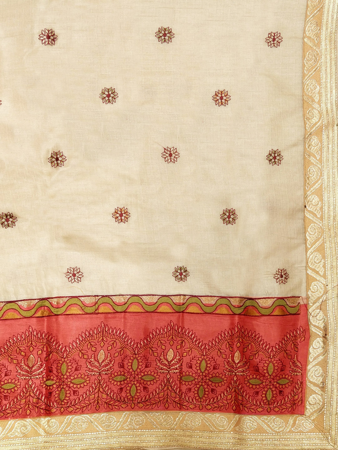 Chanderi Silk Saree with Resham Embroidered Floral pattern