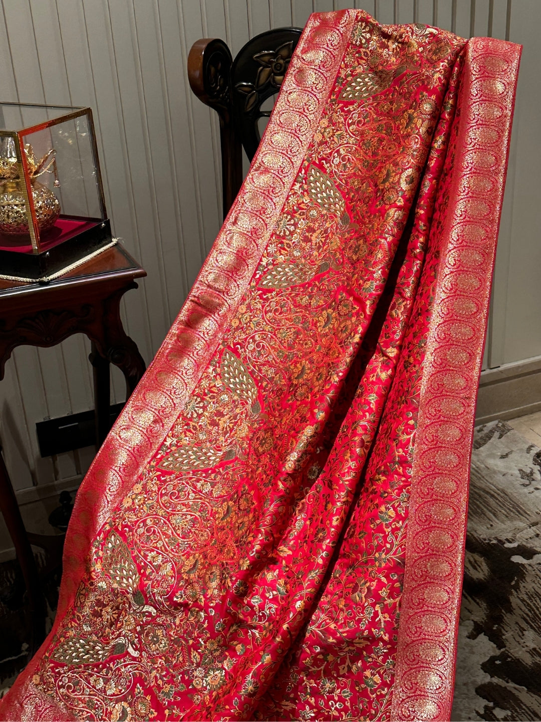 Vibrant Red Silk Saree