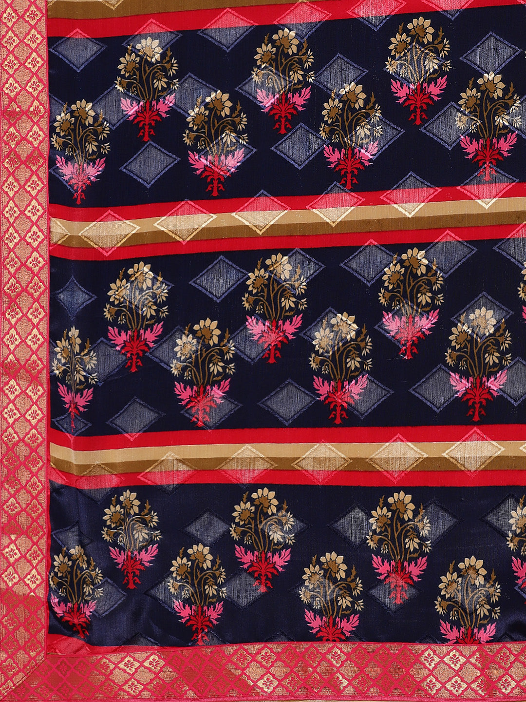 Crepe Printed Saree with Floral Digital print