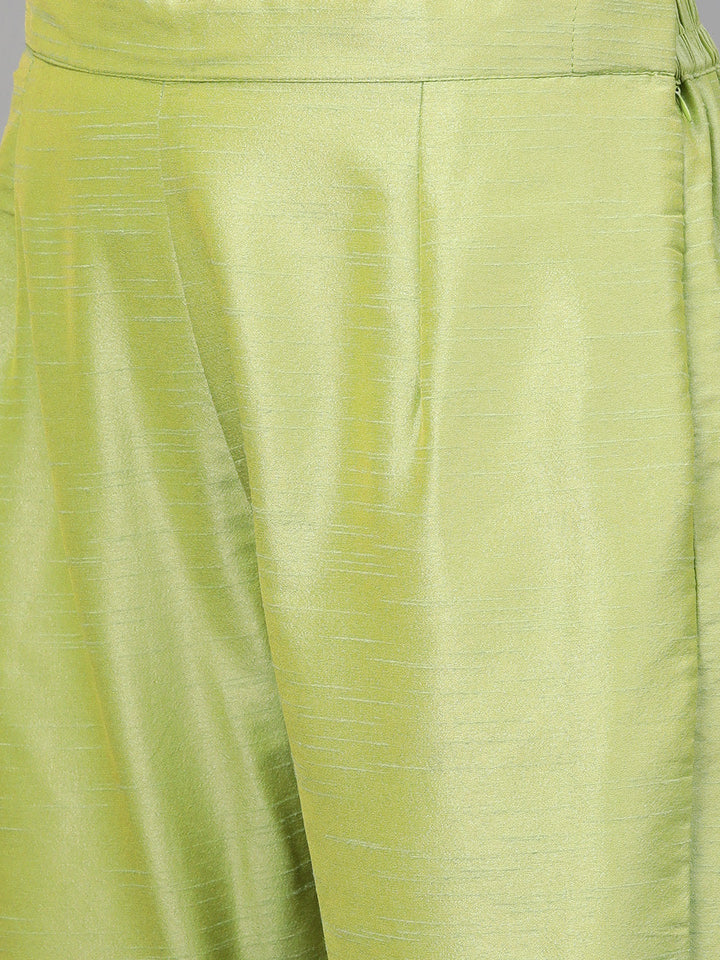 Zari Embroidered Kurta Set with Sequined dupatta