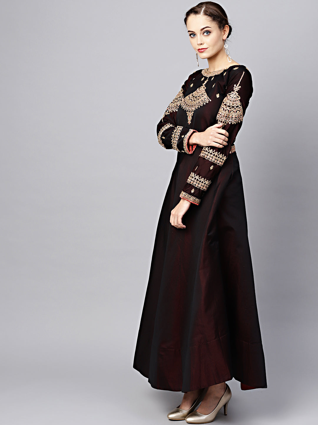 Embellished Gown with Zari and Resham Embroidery