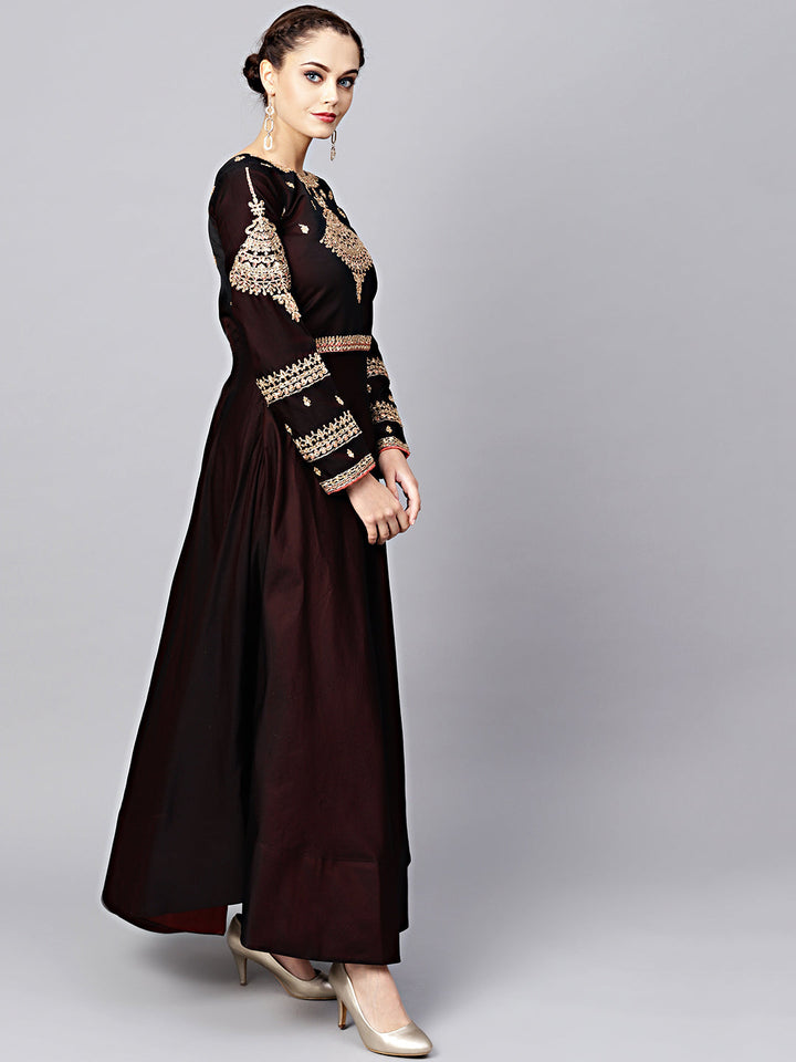 Embellished Gown with Zari and Resham Embroidery