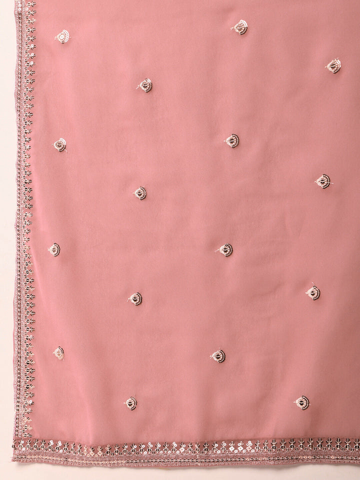 Resham Schiffli Embroidered Kurta Set with Sequinned Stylized Jacket and Flared Pallazo