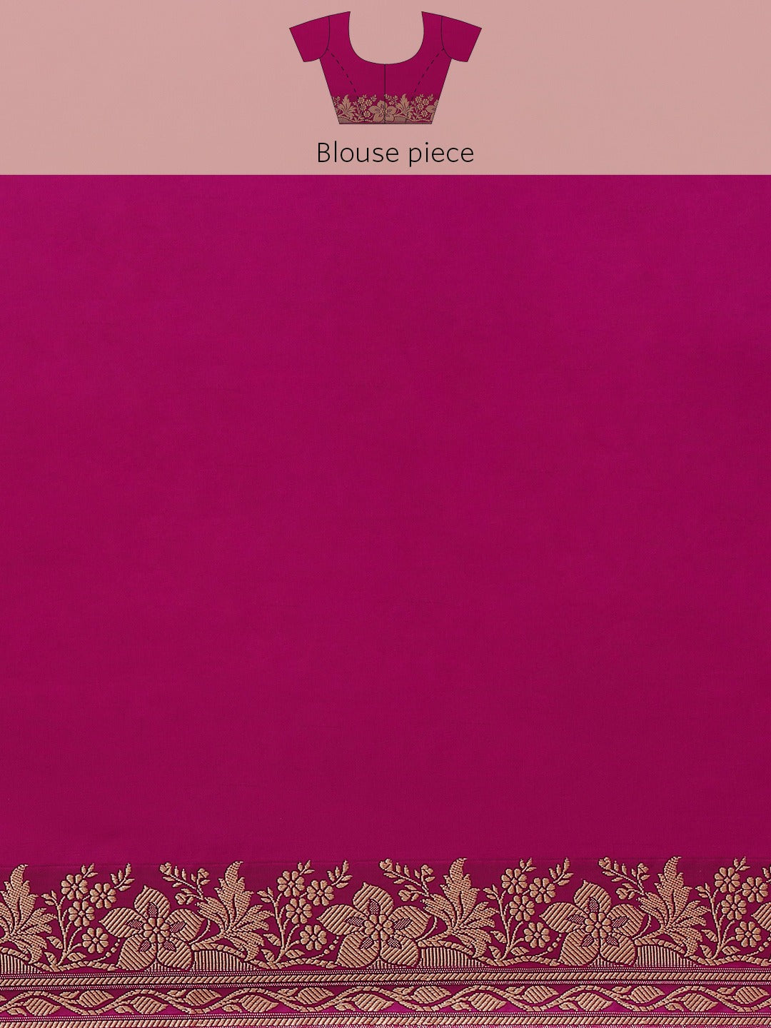 Magenta Resham & Thread Woven Banarasi Silk Saree
