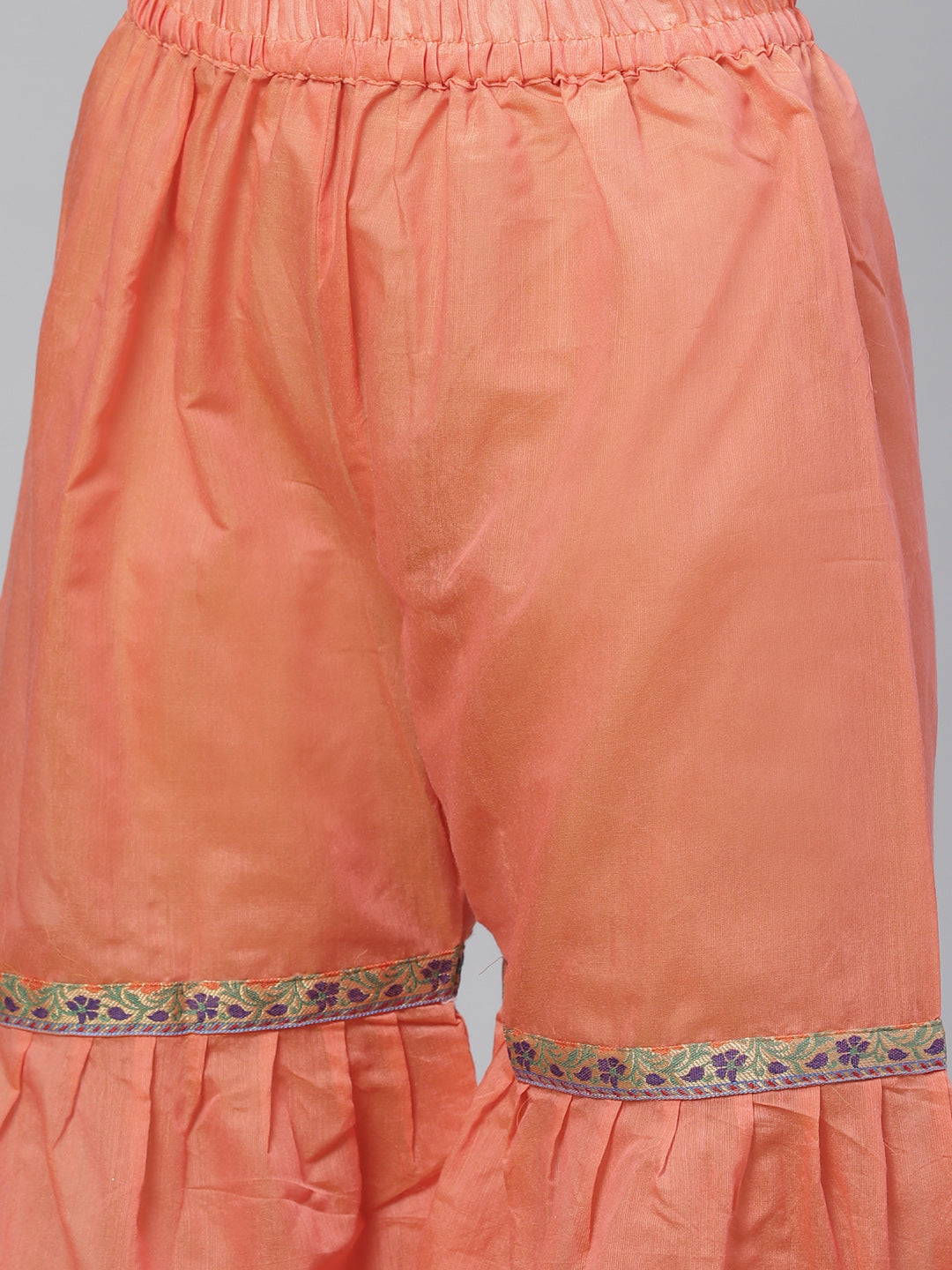 Handloom Chanderi Stitched Suit with Woven Dupatta & Tassels
