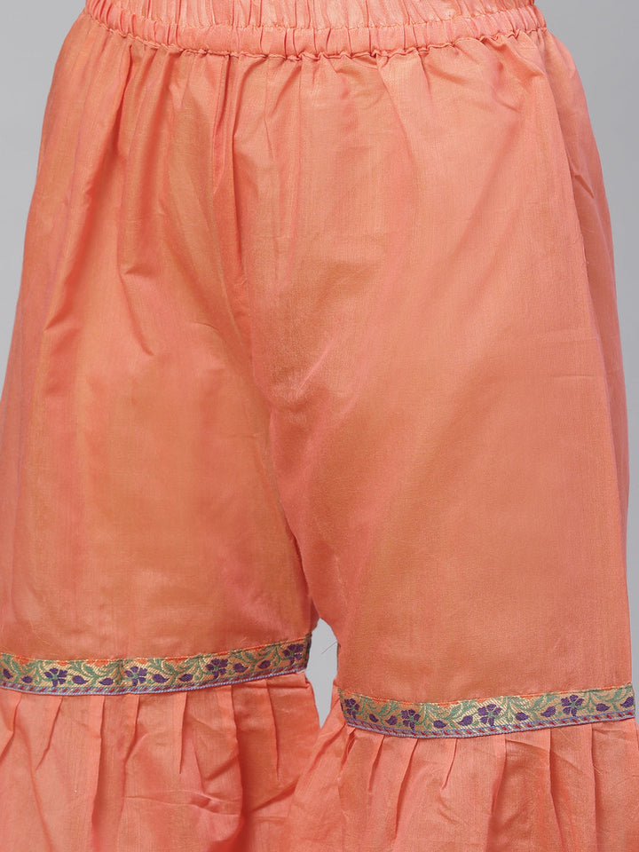 Handloom Chanderi Stitched Suit with Woven Dupatta & Tassels