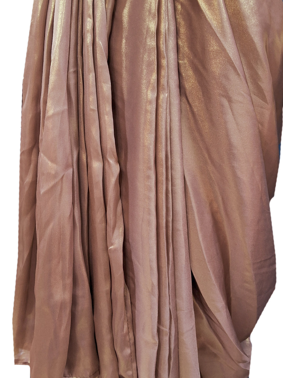 Beige Pre-Draped Saree with Heavy Stone Embellished Halter Blouse