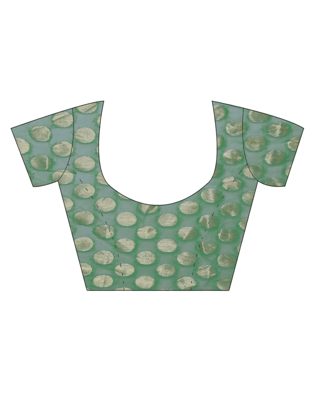 Green Chiffon "Binny" Style Saree with Zari Border and Brocade Blouse