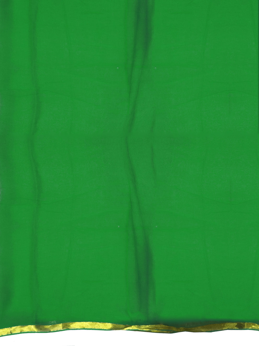 Green Chiffon "Binny" Style Saree with Zari Border and Brocade Blouse