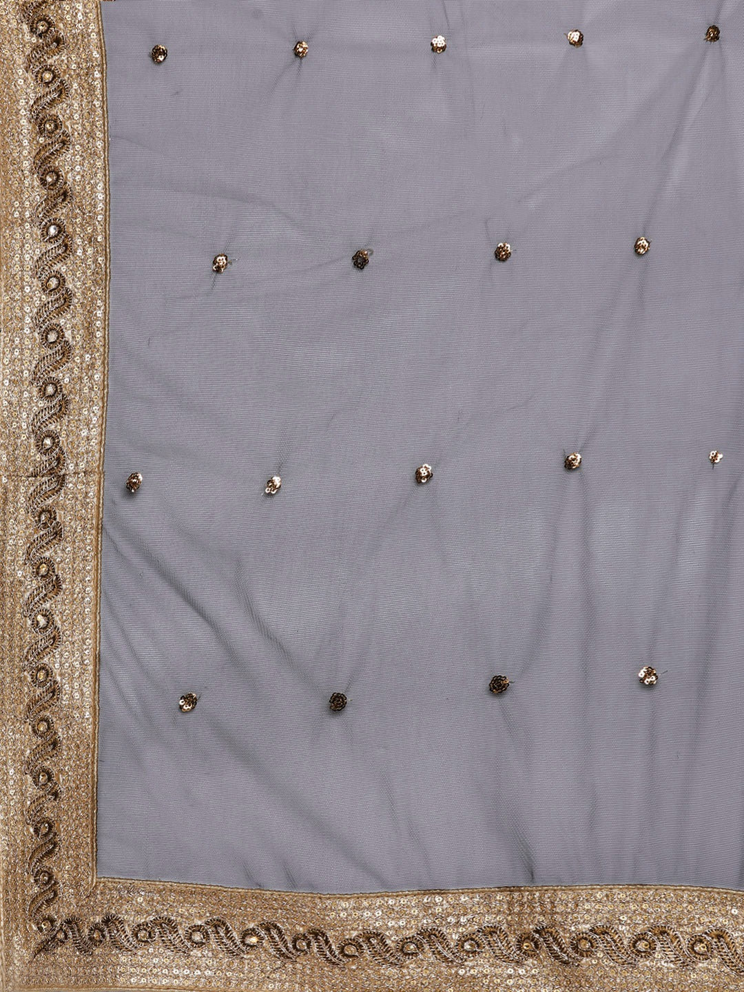 Made-To-Measure Chanderi Silk Digital Prints Floral Crop-Top Set & Sequence Embroidery