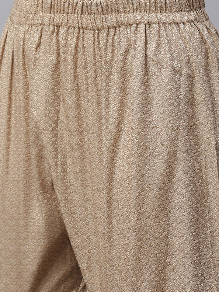 Handloom Chanderi Dress Material with Resham Weave Paisley Pattern & Banarasi Dupatta
