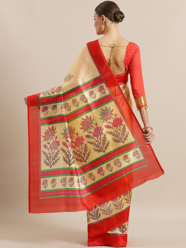 Bhagalpuri Silk Floral Print Saree