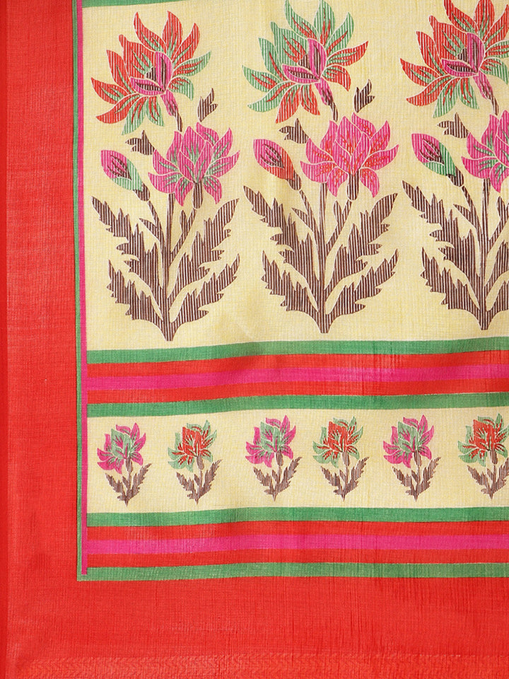 Bhagalpuri Silk Floral Print Saree