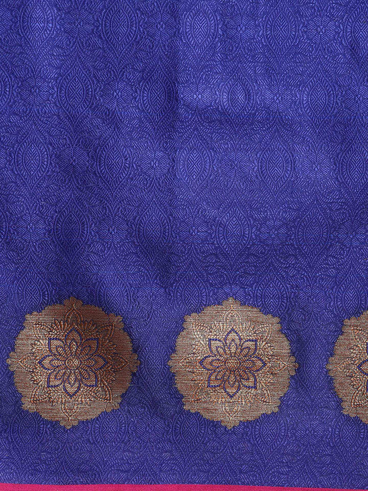 Banarasi Brocade Silk Saree with Floral Zari Weaving