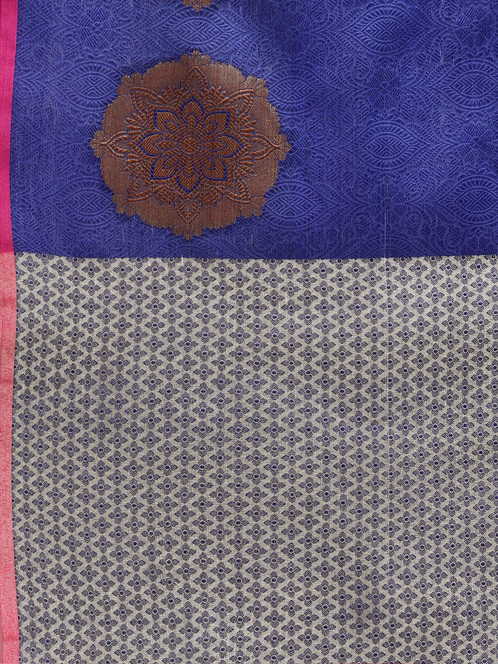 Banarasi Brocade Silk Saree with Floral Zari Weaving