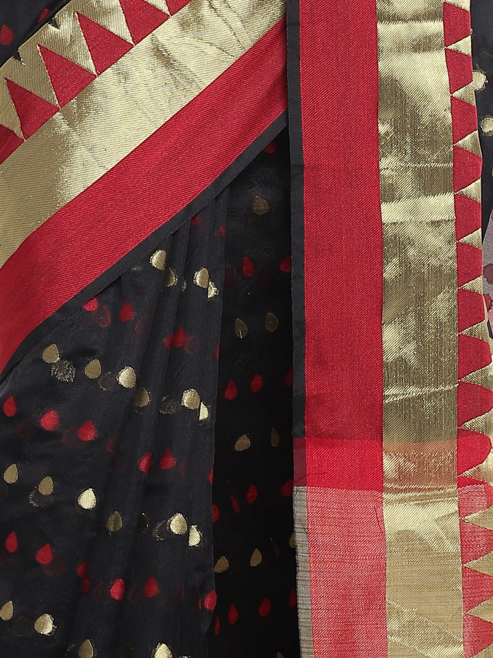 Maheshwari Chanderi Saree with Geometric Zari and Resham Weaving