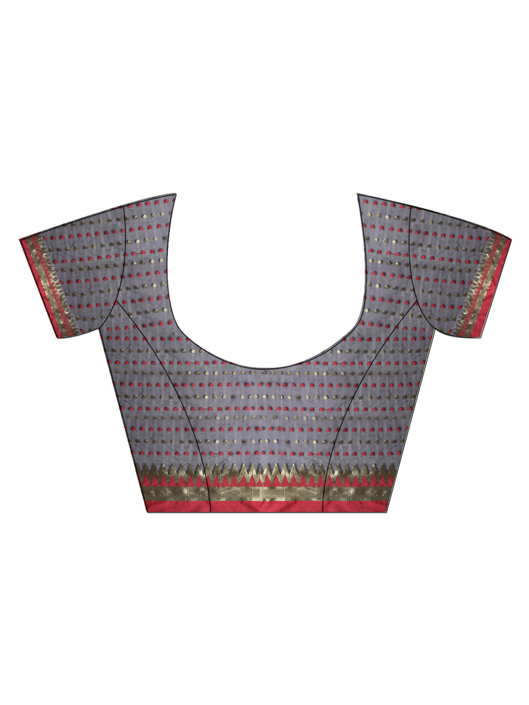 Maheshwari Chanderi Saree with Geometric Zari and Resham Weaving