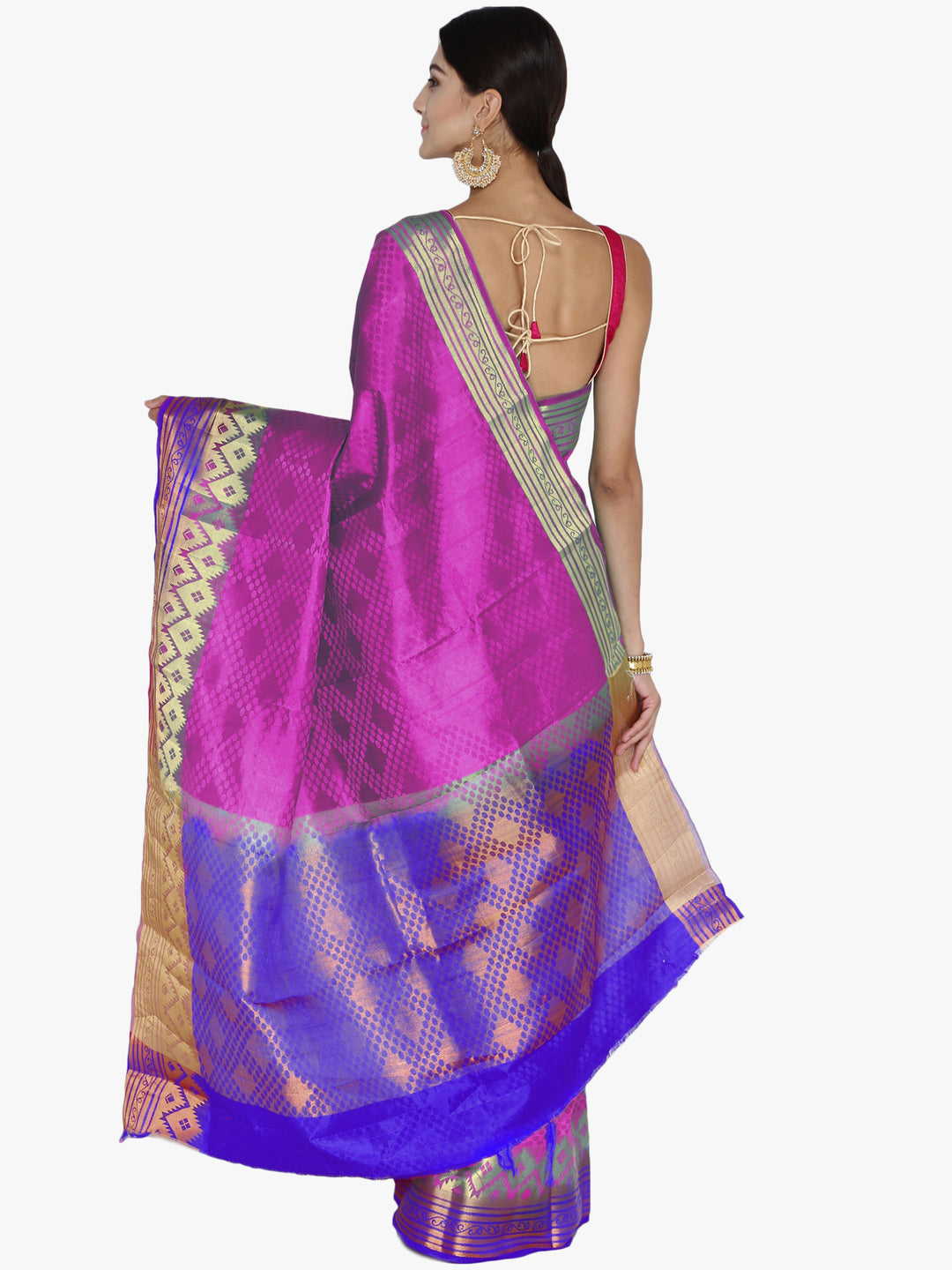 Purple & Gold Woven Design Banarasi Silk Saree
