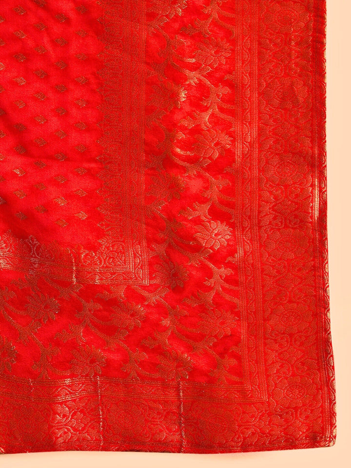 Zardozi Sequin Embroidered Kurta Set with Stylized Sleeves & Banarasi Handloom Dupatta