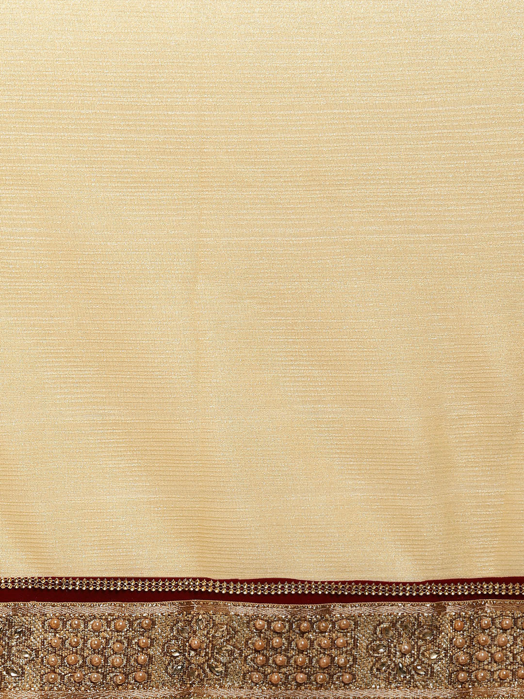 Shimmer Georgette Saree with Pearl Crystal Embellished Border