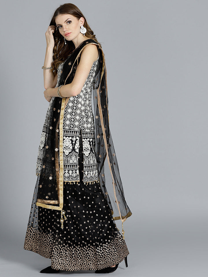 Resham Chikankari Embroidered Sharara Kurta