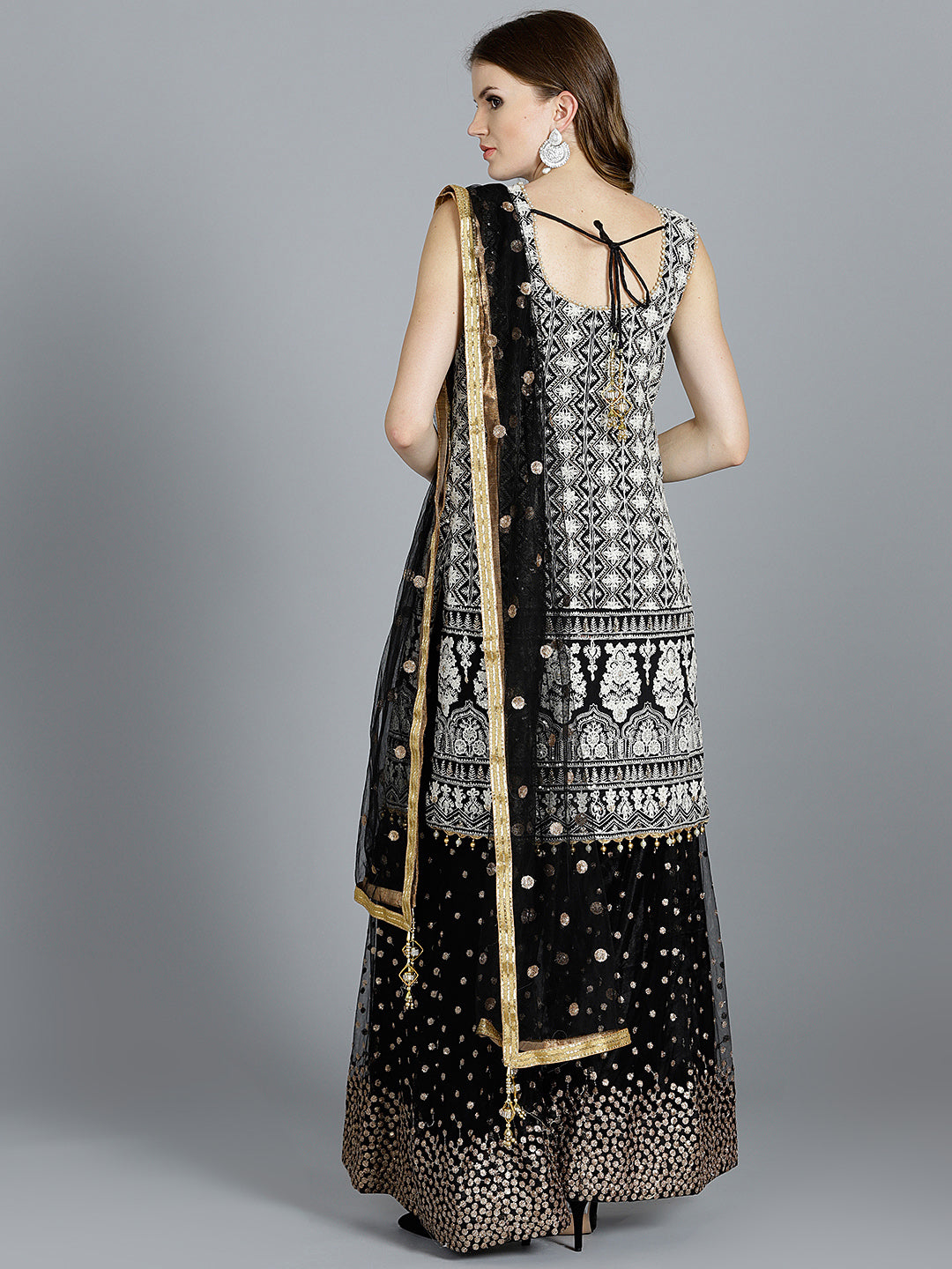 Resham Chikankari Embroidered Sharara Kurta