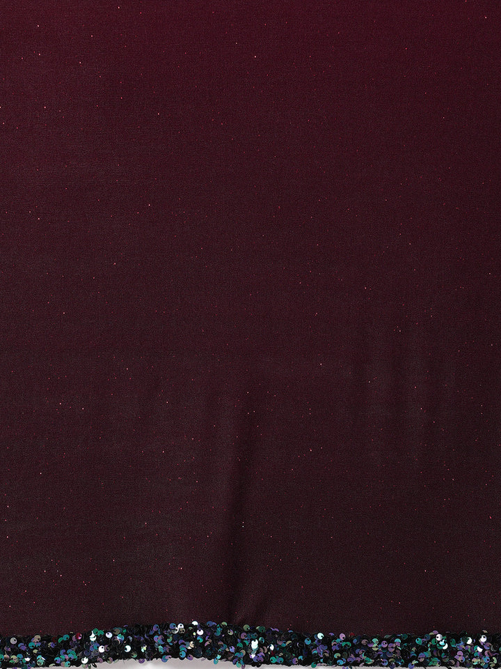 Ruffled Pre-Stitched Ombre Saree with Frills and Black Sequin Blouse