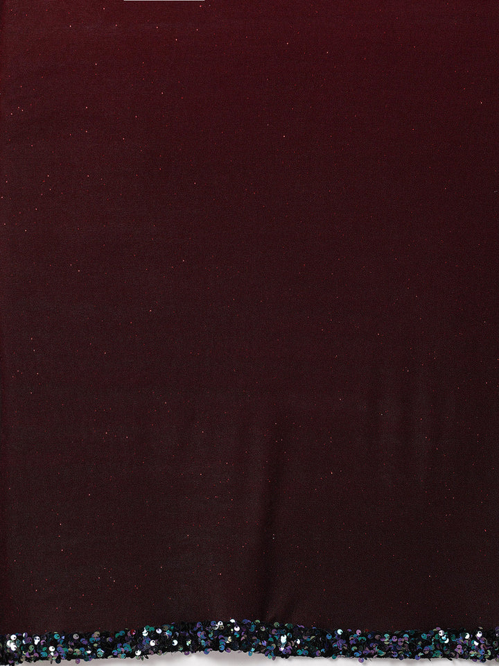 Ruffled Pre-Stitched Ombre Saree with Frills and Black Sequin Blouse
