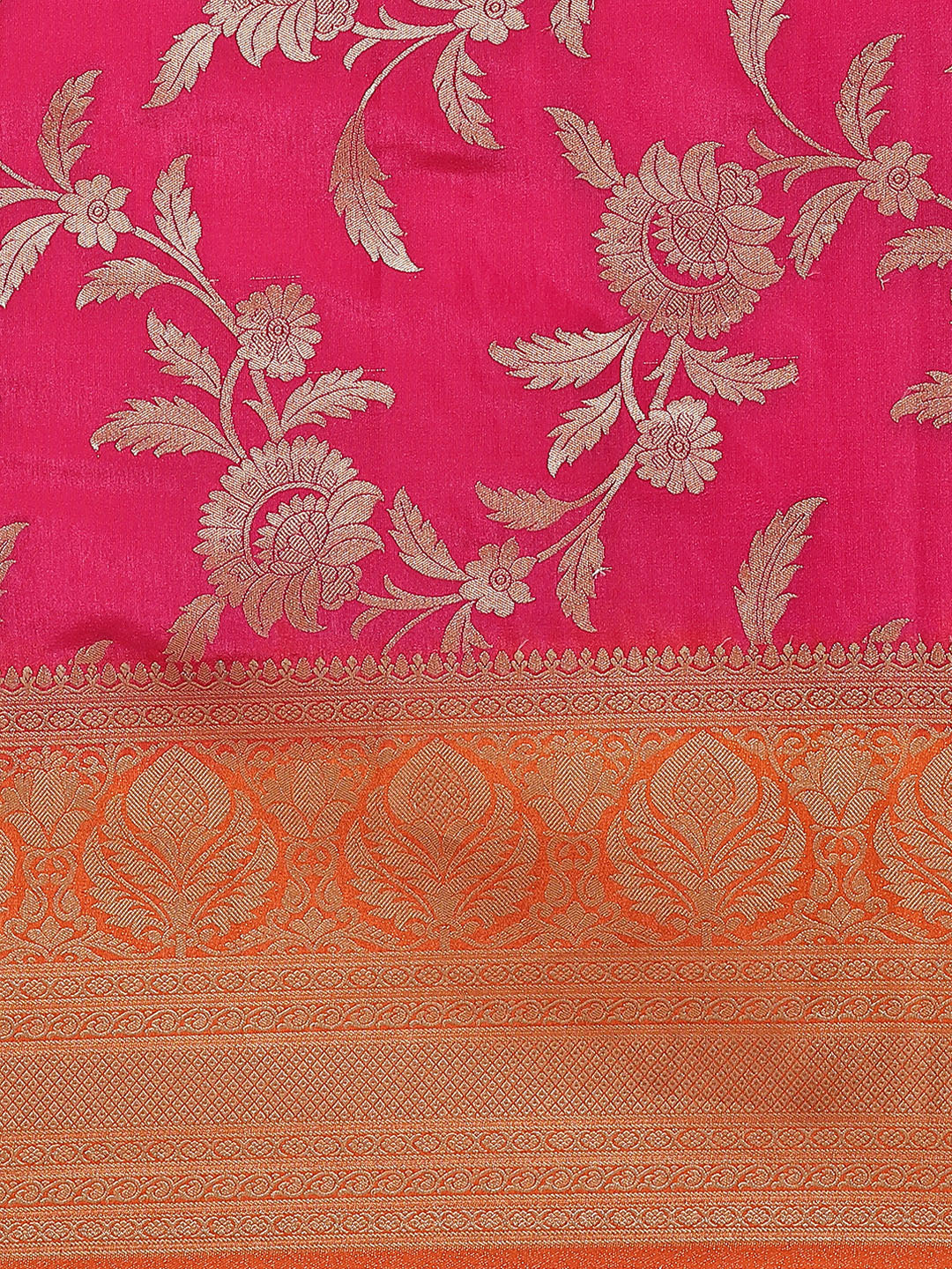 Traditional Checked Banarasi Jute Silk Saree with Oxidised Zari and contrast border