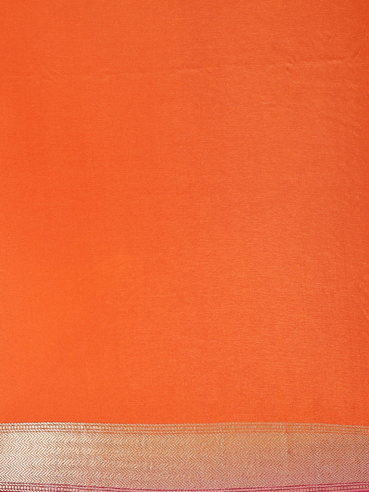 Traditional Checked Banarasi Jute Silk Saree with Oxidised Zari and contrast border