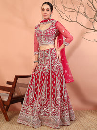 Chhabra 555 Festive Thread Embroidery & Mirror Work Tasseled Lehenga Set with Paisley Motifs 