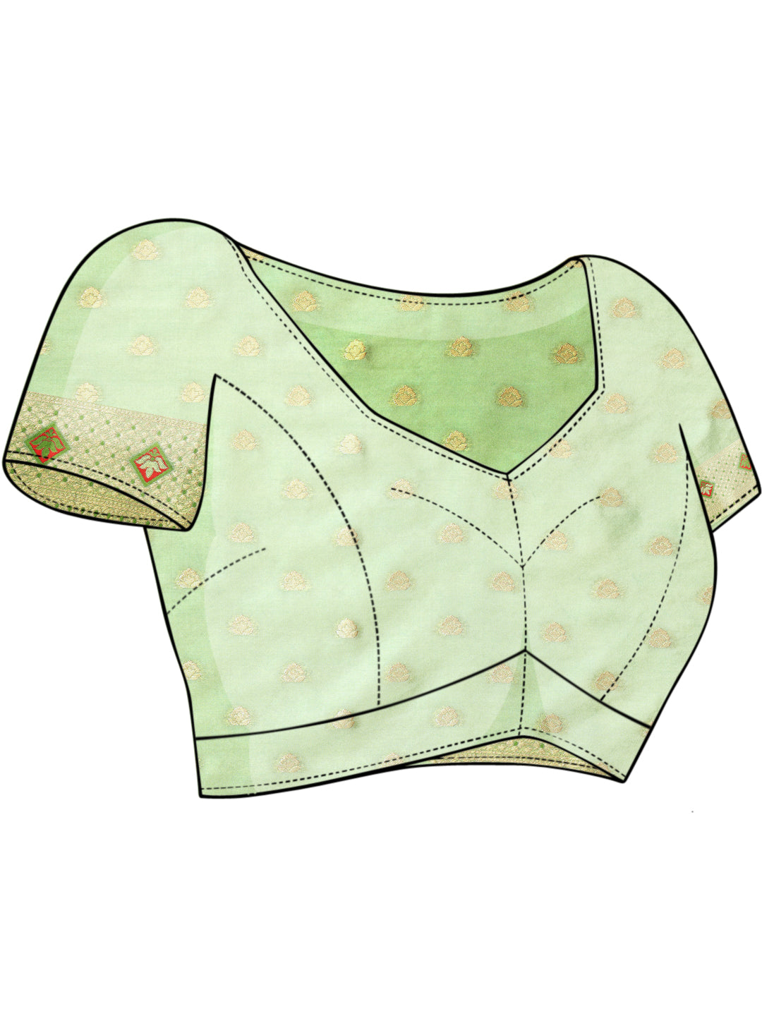 Pista Green Khinkhwab Banarasi Brocade Handwoven Traditional Saree