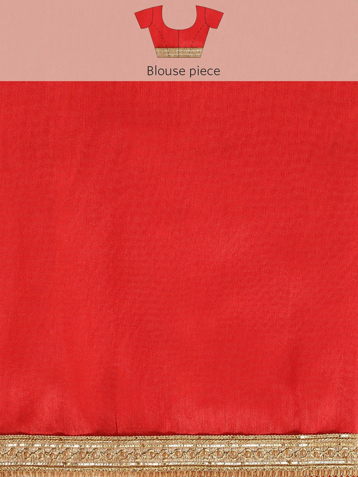 Red Ombre Bandhej Foil Printed Georgette Bridal Jaipuri Saree