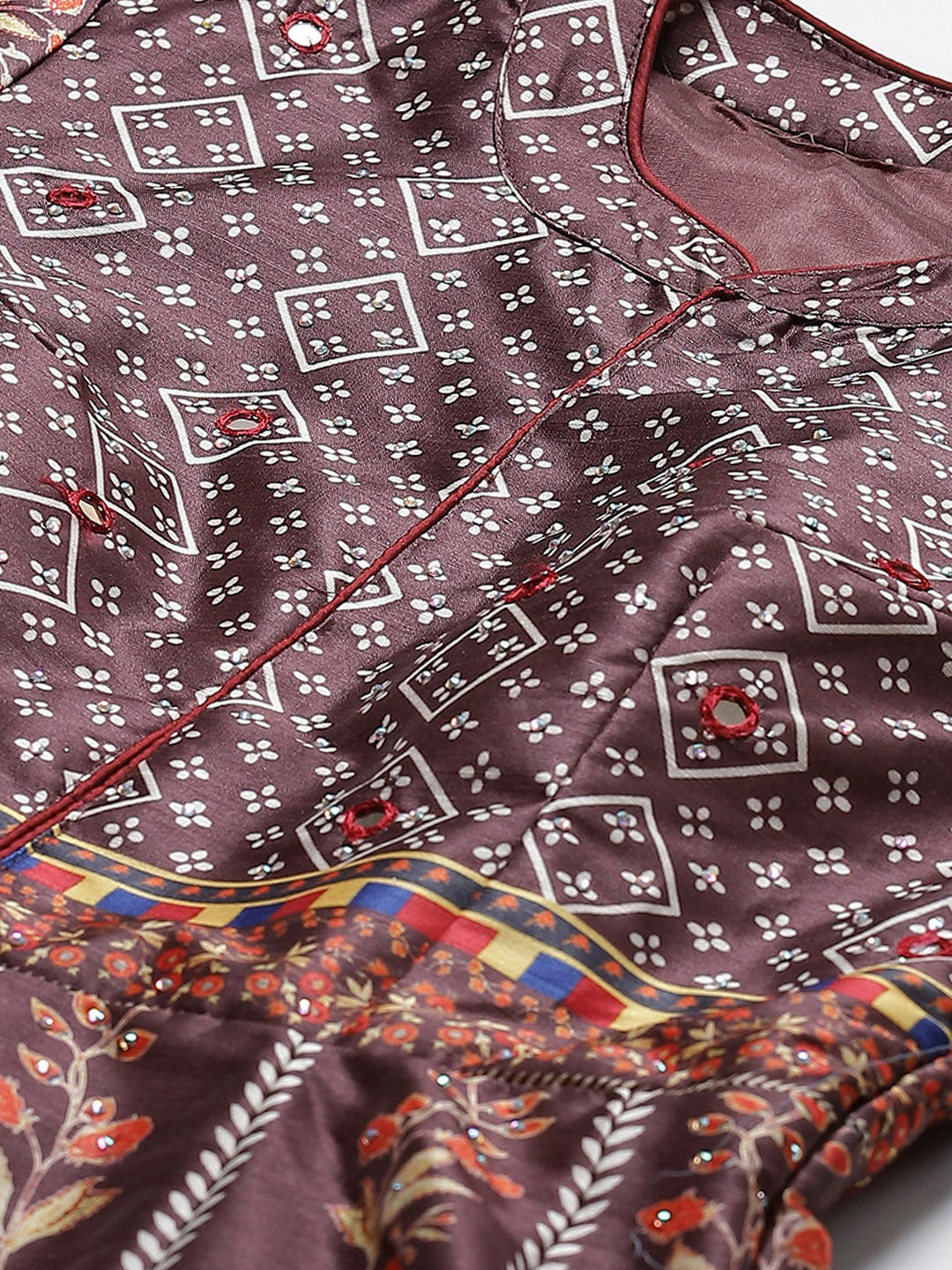 Made to Measure Bohemian Digital Printed Cocktail Embellished Gown with Net Dupatta